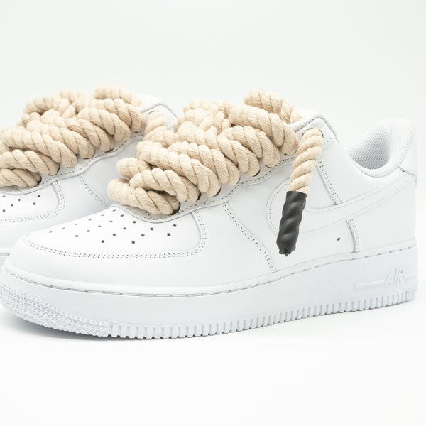 Custom Air Force 1 - Rope Laces Beige